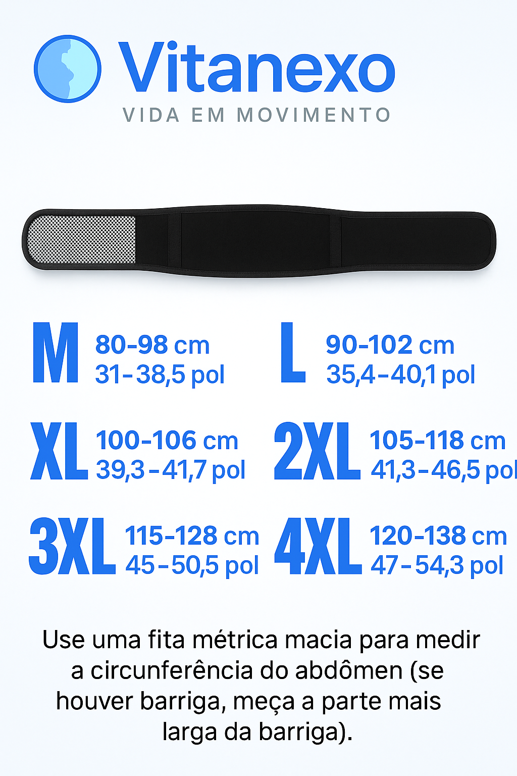 Vitanexo LumbarHeat Pro- Cinta lombar aquecida para alívio de dores — suporte ajustável com terapia magnética