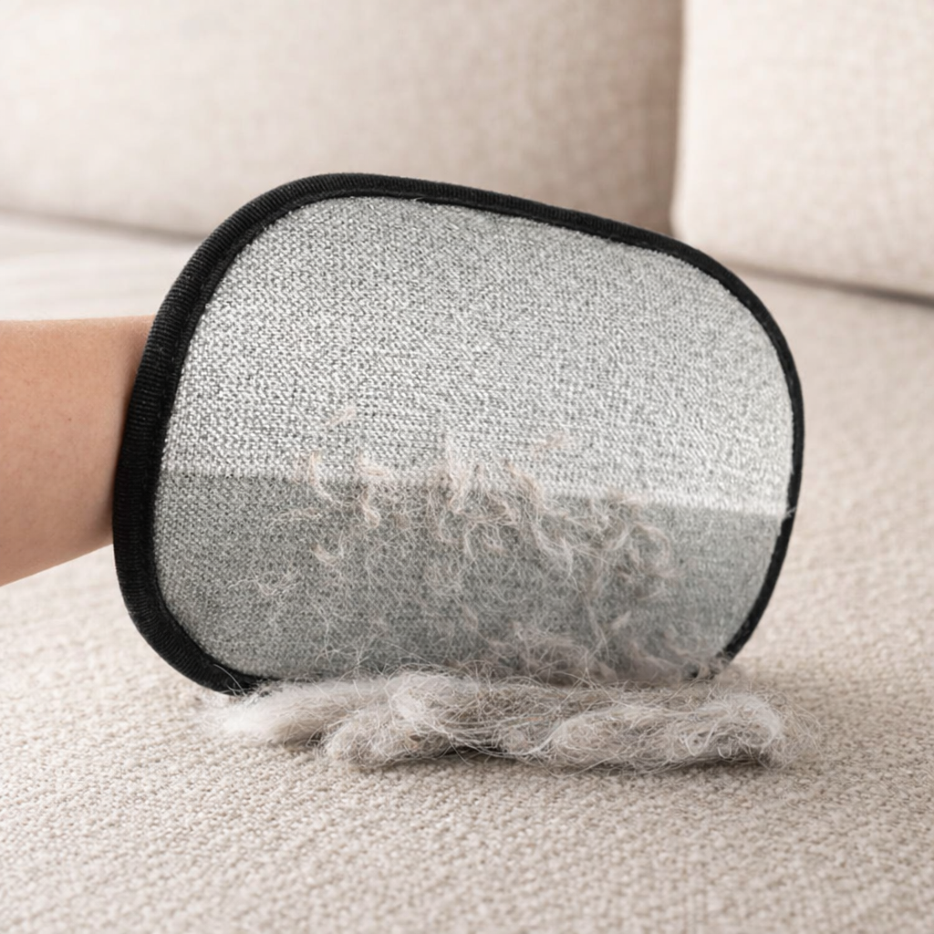Luva Tira Pelos 2 em 1- Remove Pelos de Gatos e Cães (Sofá, Roupas e Tapetes)